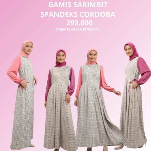 Elzatta Gamis Wanita Sarimbit Spandeks Cordoba Gamis Perempuan Elzatta