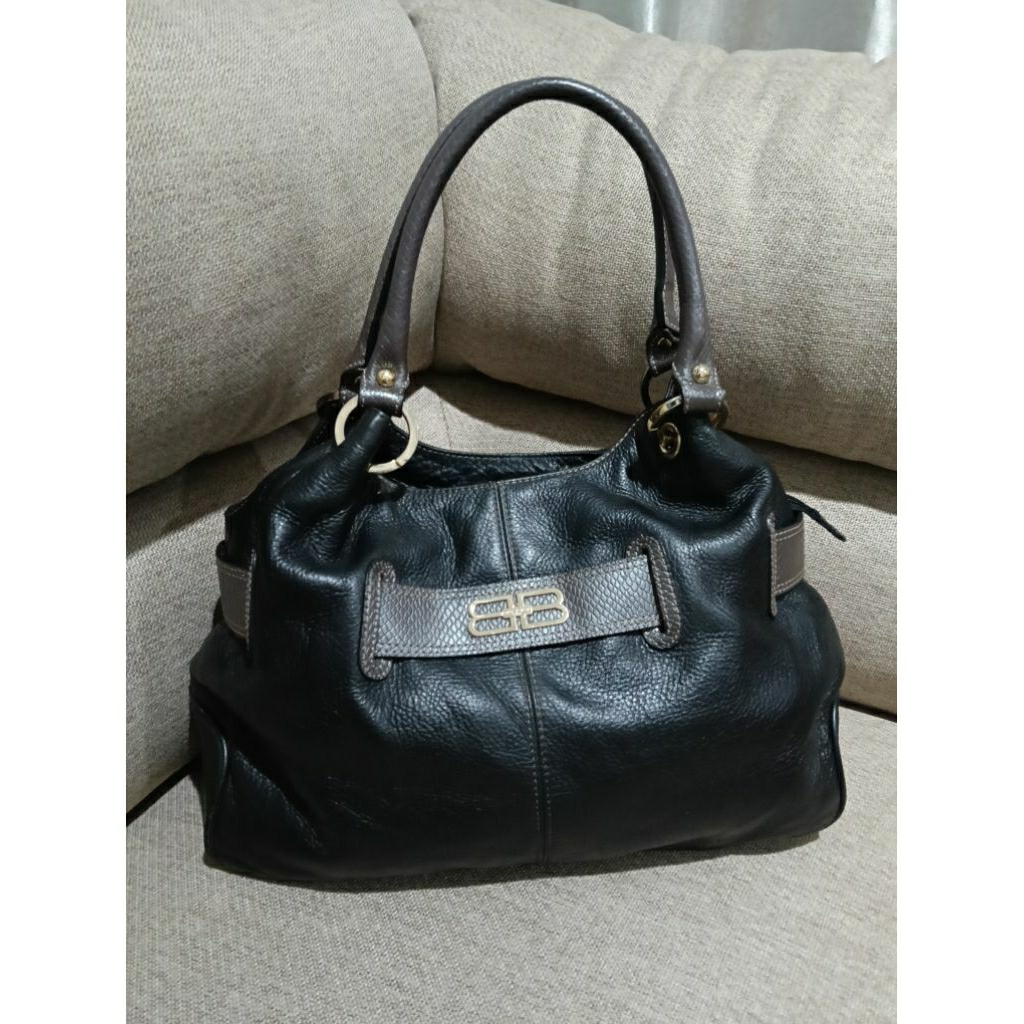 balenciaga hobo black leather
