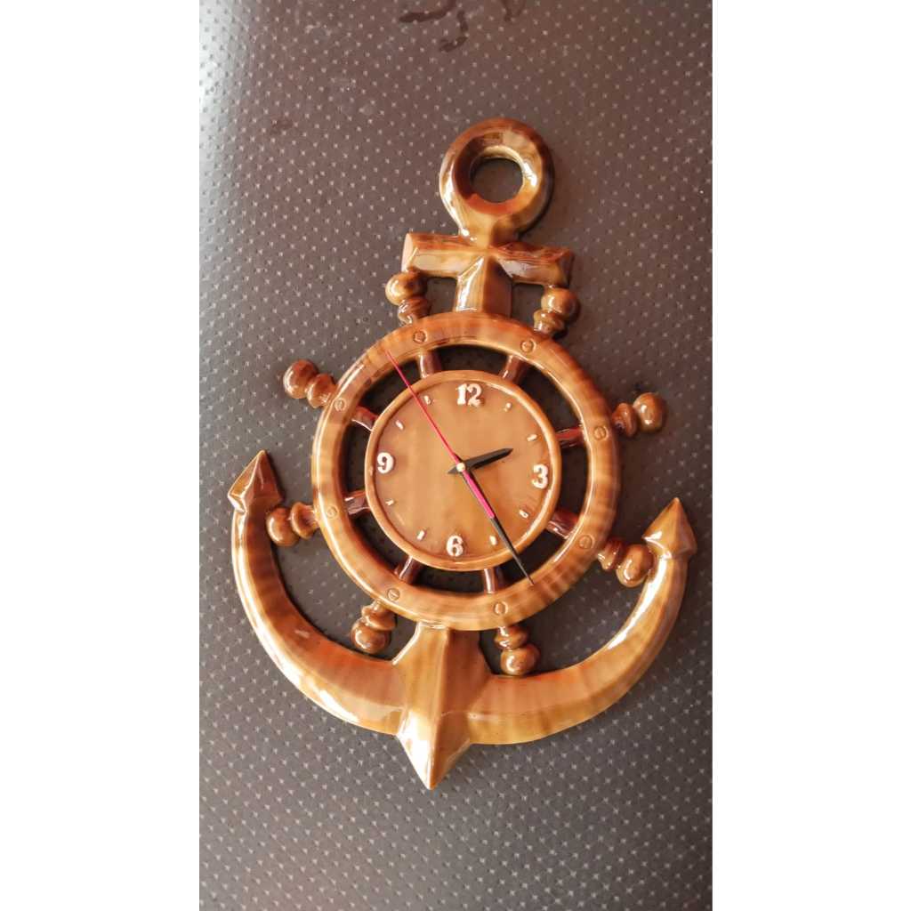 hiasan dinding jam  motif jangkar