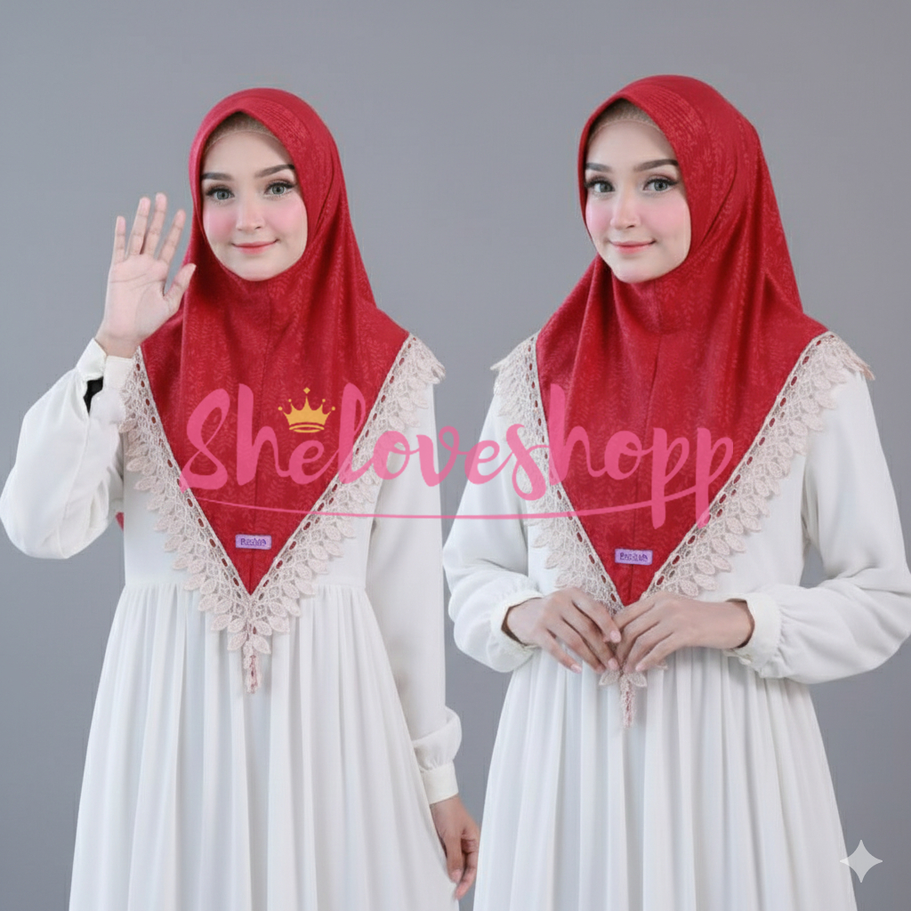 HIJAB KHIMAR FALISHA RENDA PRADA EMBOSS FREE GESPER H PREMIUM ORIGINAL RAFILAH JILBAB KERUDUNG RENDA