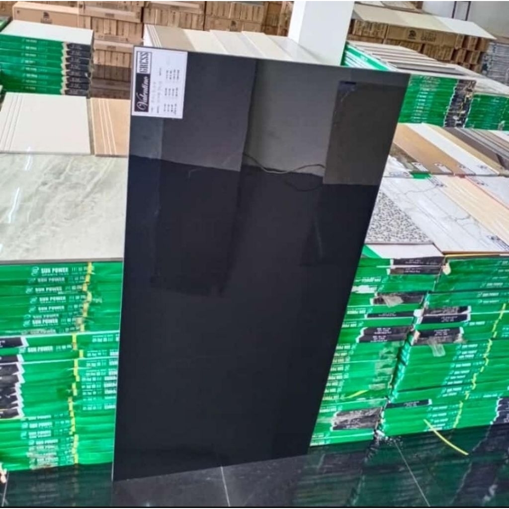 Granit lantai hitam polos 60x100 glossy kilap