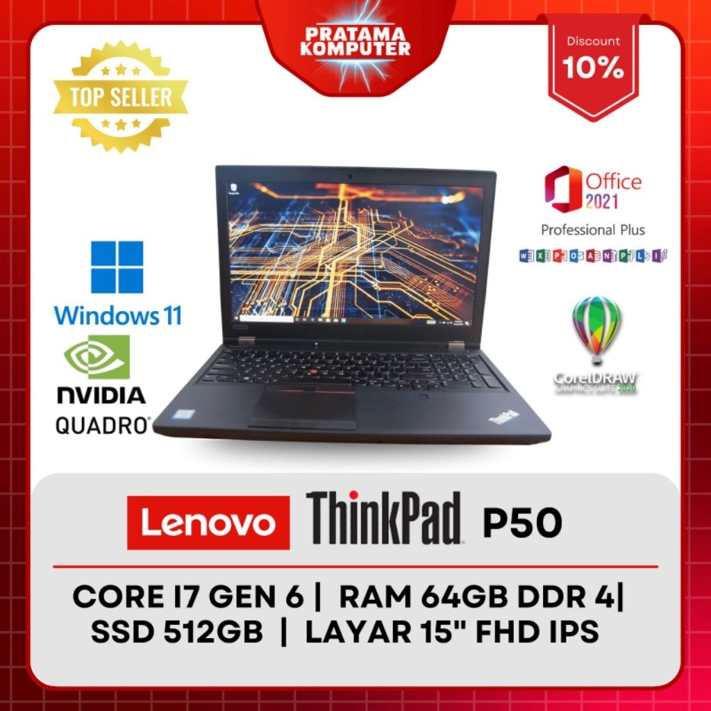 Laptop Gaming Lenovo Thinkpad P50 Core i7 Nvidia Quadro RAM 32 GB SSD