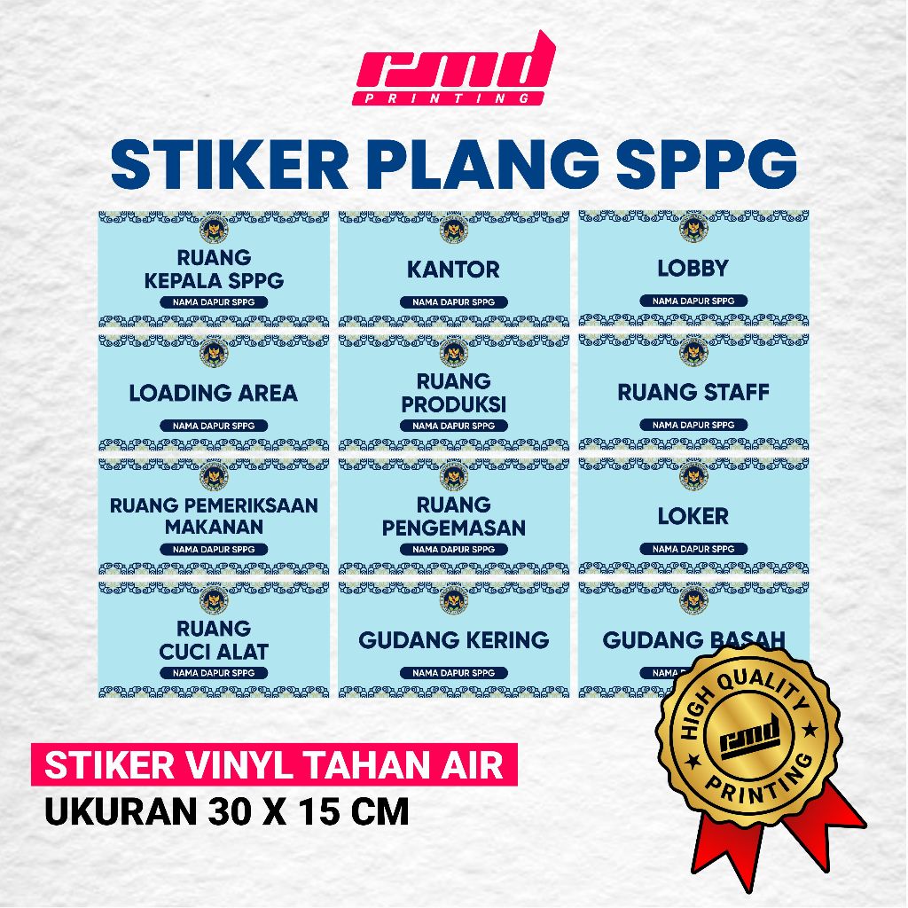 STIKER PLANG SPPG CUSTOM / STIKER BGN / STIKER DAPUR MBG