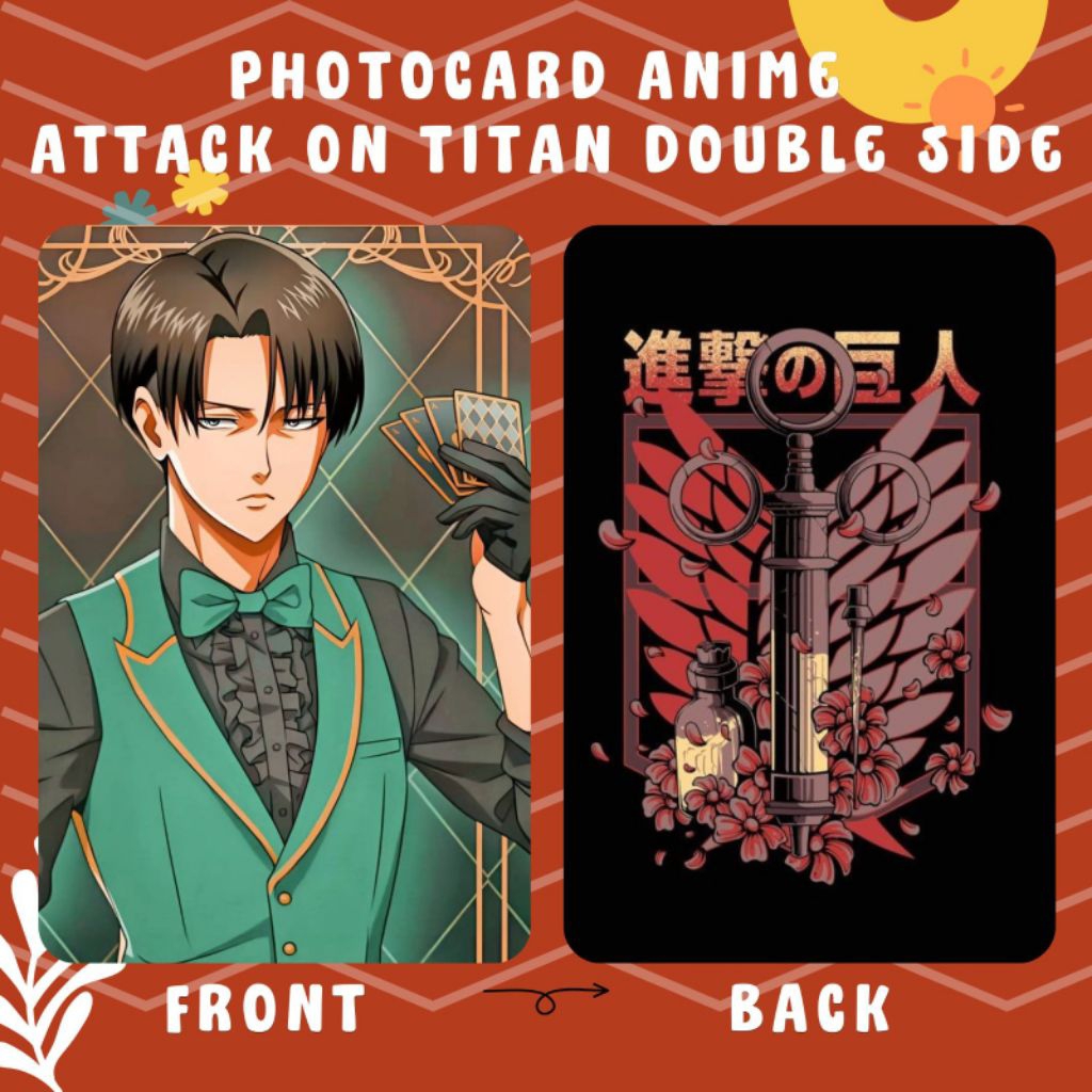 [Jasa Cetak] Photocard Anime Attack On Titan Cetak 2 Sisi Termurah