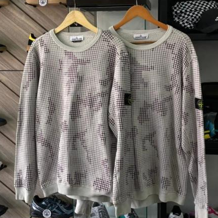 STONE ISLAND GRID CHECK CAMO SWEATSHIRT