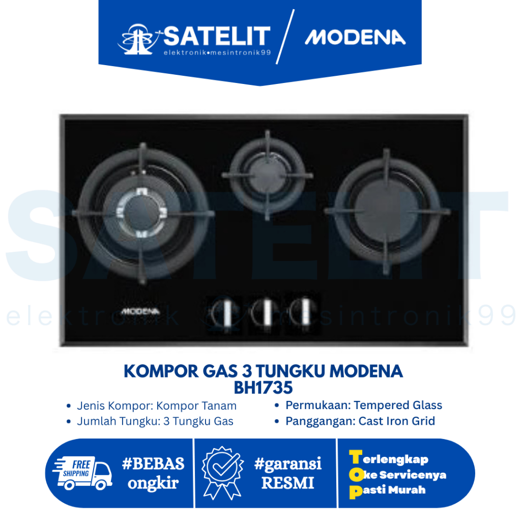 KOMPOR GAS 3 TUNGKU MODENA BH1735