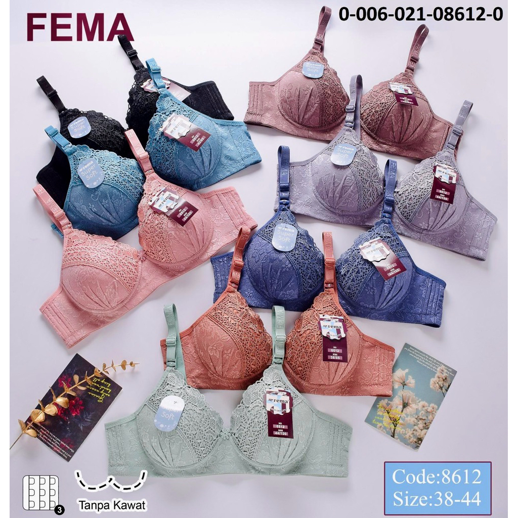 BH/BRA TANPA KAWAT FEMA 8612 ukuran 38,40,42,44