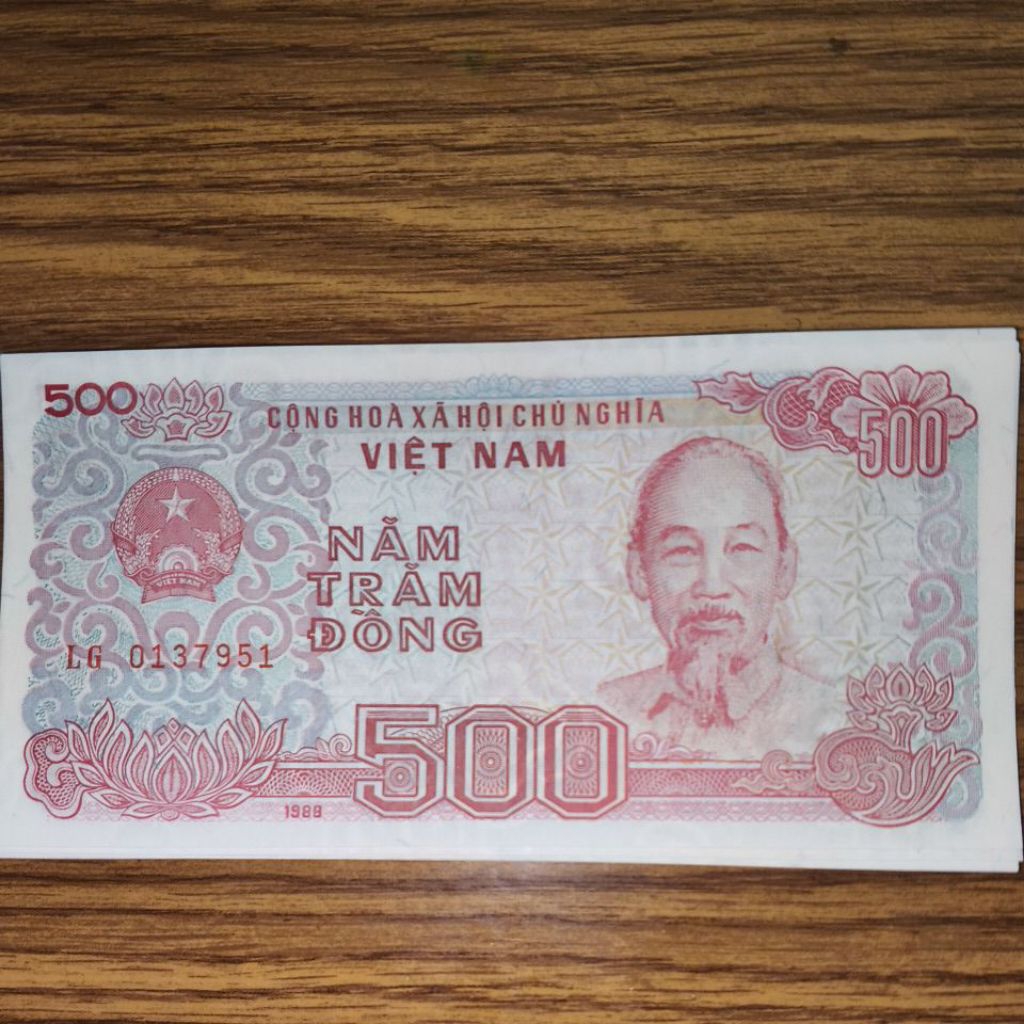 uang kuno vietnam 500 dong gress