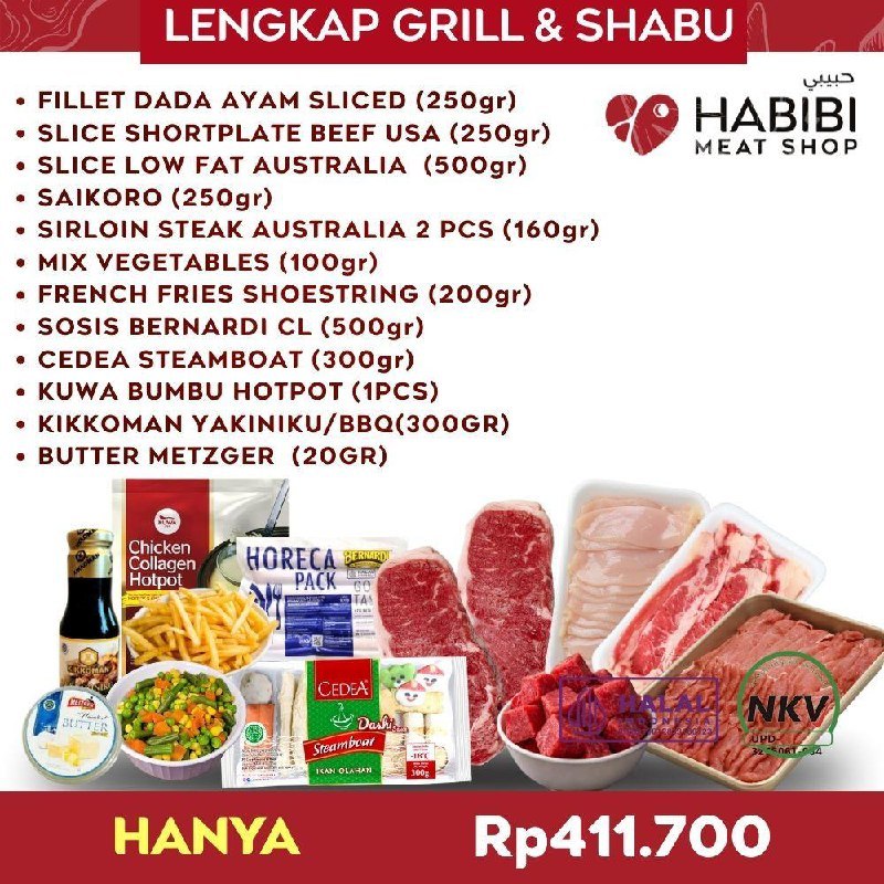 [PAKET BUNDLING] Paket Lengkap Grill & Shabu-Shabu Premium - Home BBQ & Steamboat