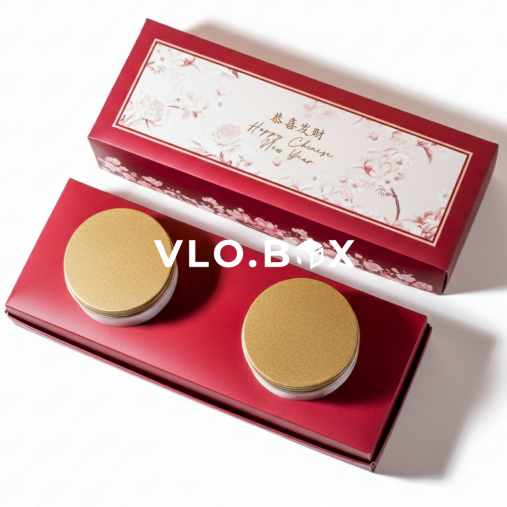 Kotak kue imlek isi toples jar bulat | box kue cny | kotak hampers sincia