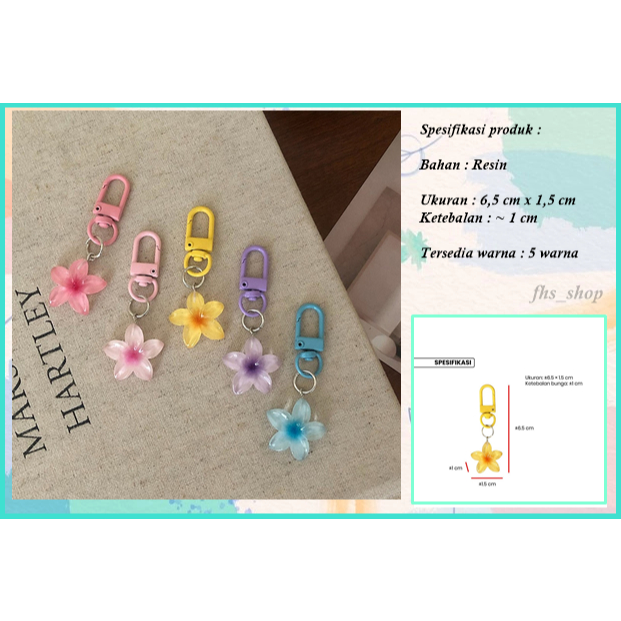 Gantungan Kunci Aesthetic Ganci Aesthetic Gantungan Kunci Lucu Gantungan Kunci Bunga Kamboja