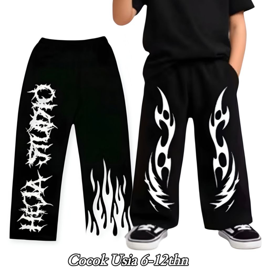 Skena Celana Baggy Sweatpants Anak Laki - Laki Perempuan Usia 6-12 Tahun Celana Anak Skena Motif
