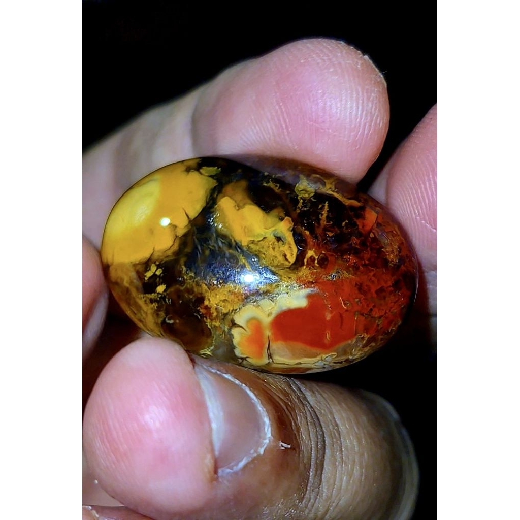 Natural batu akik pancawarna motif