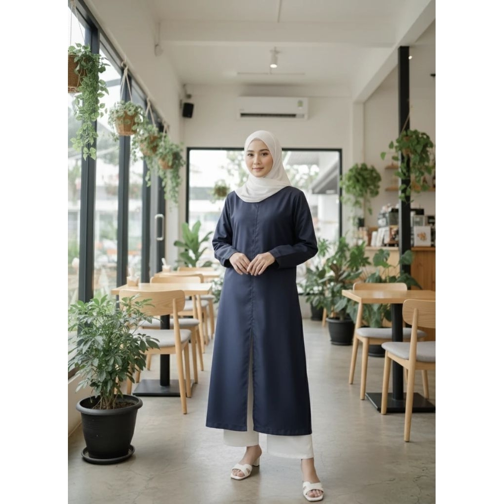 ART 12 | One Set ​Tunik dan Celana Katun Toyobo Polos Premium | Setelan Tunik Dan Celana | Tunik Leb