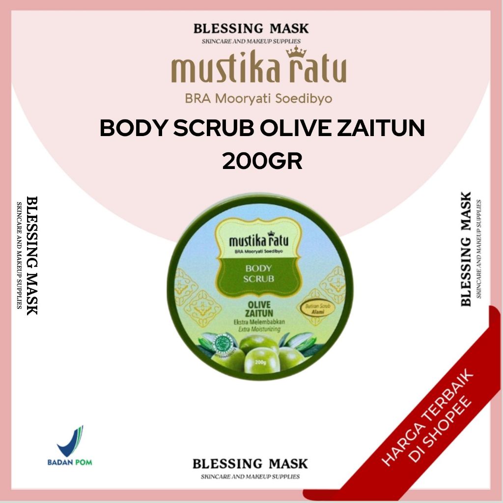 Mustika Ratu Lulur Zaitun Body Scrub 200gr | MUSTIKARATU Perawatan Tubuh / Scrub & Peel Tubuh| Bless