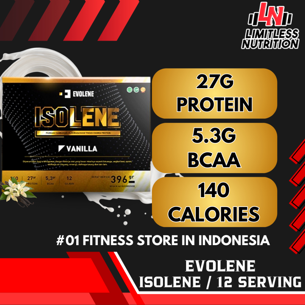 Evolene ISOLENE Whey Protein Isolate 12 Serving - Susu Protein Isolate WPI BPOM Halal