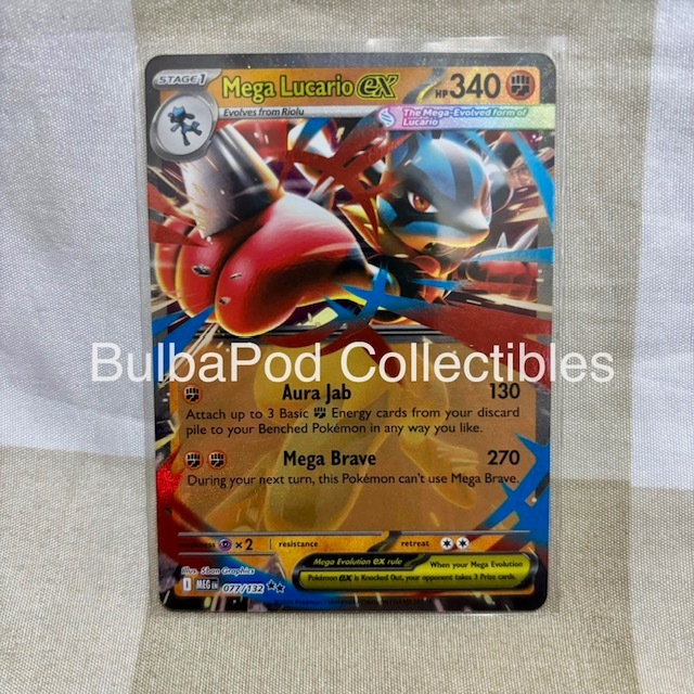 Pokemon TCG English Mega Lucario ex MEG 077/132 RR Mega Evolution