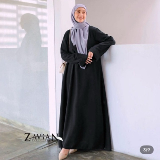 PRELOVED Zavian Gamis Abaya Wanita Kekinian Polos Wolpis Premium Ukuran S M L XL XXL /Basic Abaya Po