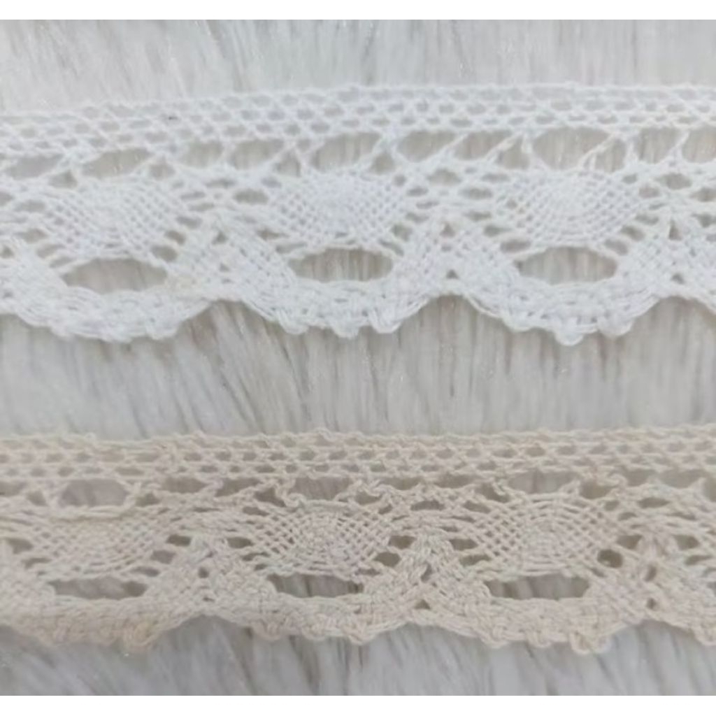 Renda Kait Putih Krem METERAN