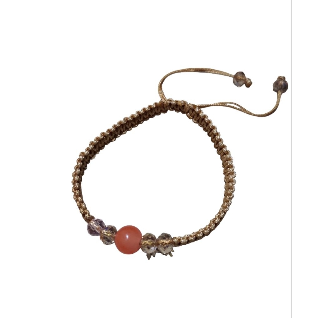 Gelang tali giok | gelang tali serut, tali emas manik giok