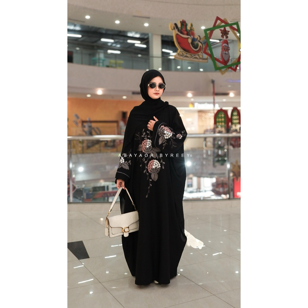 abaya kaftan naura bordir ori dubai free pasmina