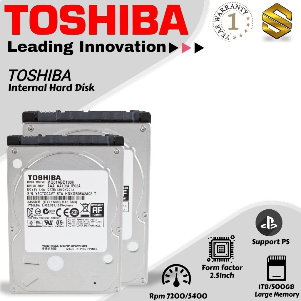 Hardisk Laptop 1TB TOSHIBA Internal 2.5 Slim Sata Baru HDD Laptop Notebook PS Promo 1TB 500GB 320GB