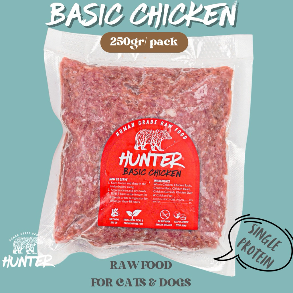 Hunter Raw Food - BASIC CHICKEN | DAGING AYAM GILING (RAW FOOD) 250 gr - BASIC CHICKEN | Makanan hew