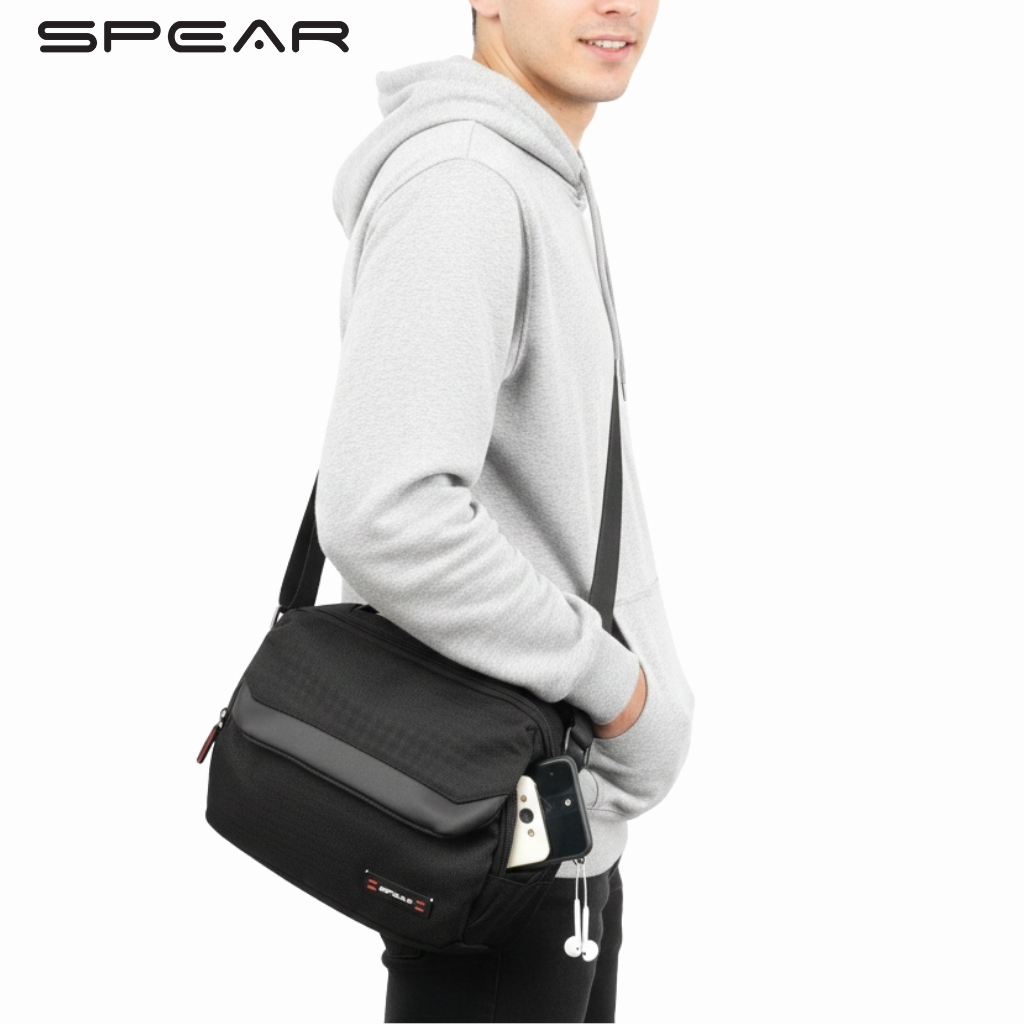 SPEAR Tas Messenger Selempang Pria Sling Bag Cowok Waist Bag Tas Kuliah Tas Kerja Laki Laki MB-9610