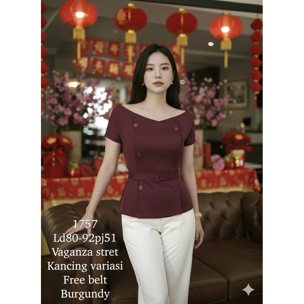 dress imlek / atasan imlek / dress merah marun / atasan merah marun