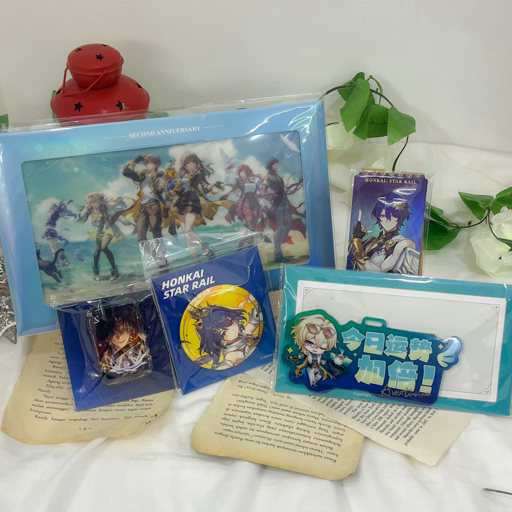 OFFICIAL READY STOCK Honkai Star Rail HSR Ratio Card Aventurine Luggage Tag Mr Reca Lightcone Dream 