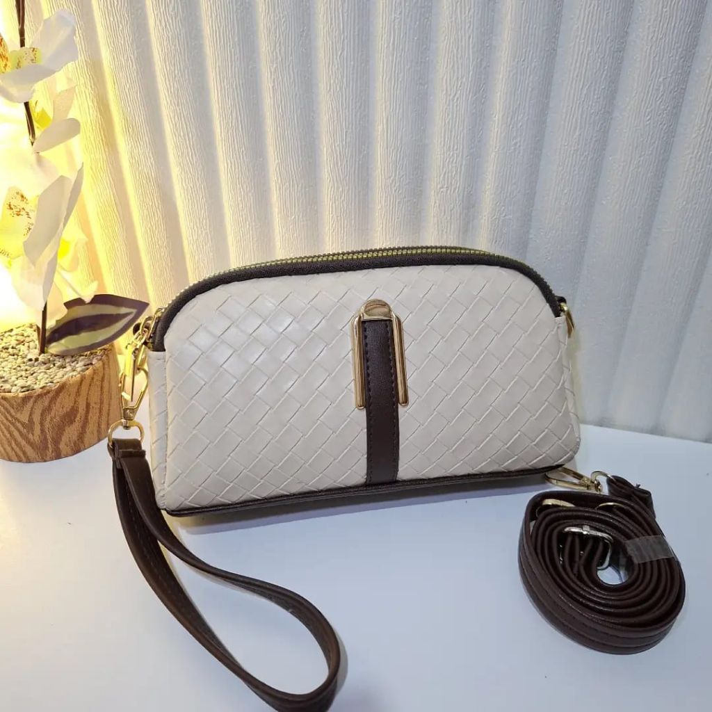 Tas Wanita Kekinian Motif Anyam  Elegan & Stylish Cocok untuk Kondangan & Daily