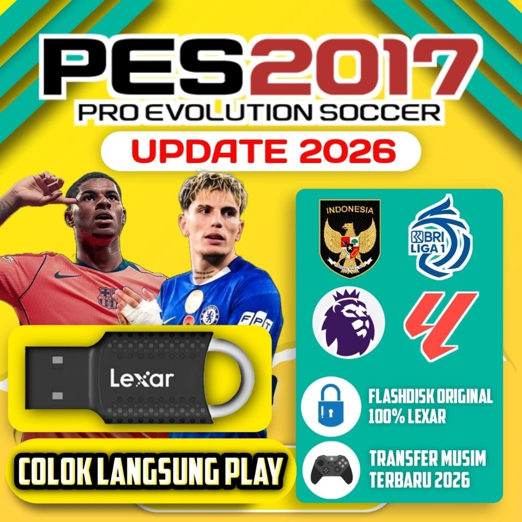 FLASHDISK LEXAR ISI GAME PES 2017 UPDATE TERBARU PATCH 2026 GAME PC