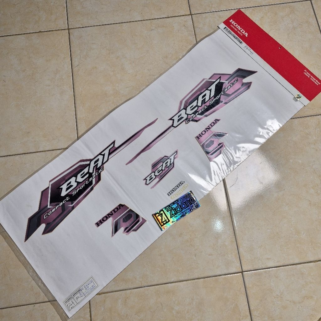 striping stiker lis les assy full body bodi pink honda beat karbu ping original AHM 871X0-960ZE