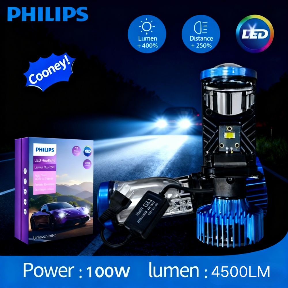( Garansi 12bulan  ) Lampu Depan LED Philips PHILIPS Toyota Asli 100W /150w H4 H7 H11  Lampu Putih 6
