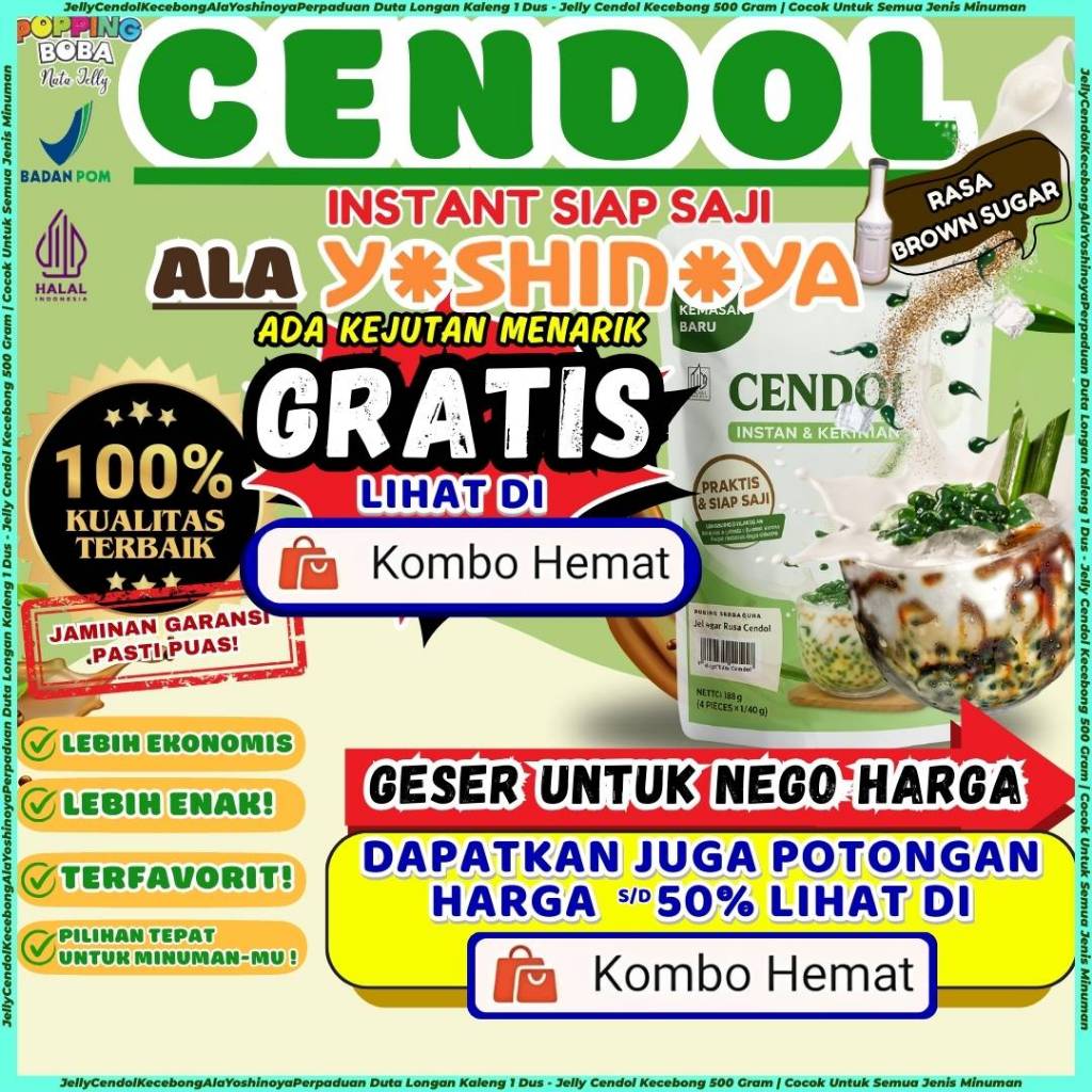 JellyCendolKecebongAlaYoshinoyaPerpaduan Duta Longan Kaleng 1 Dus - Jelly Cendol Kecebong 500 Gram |