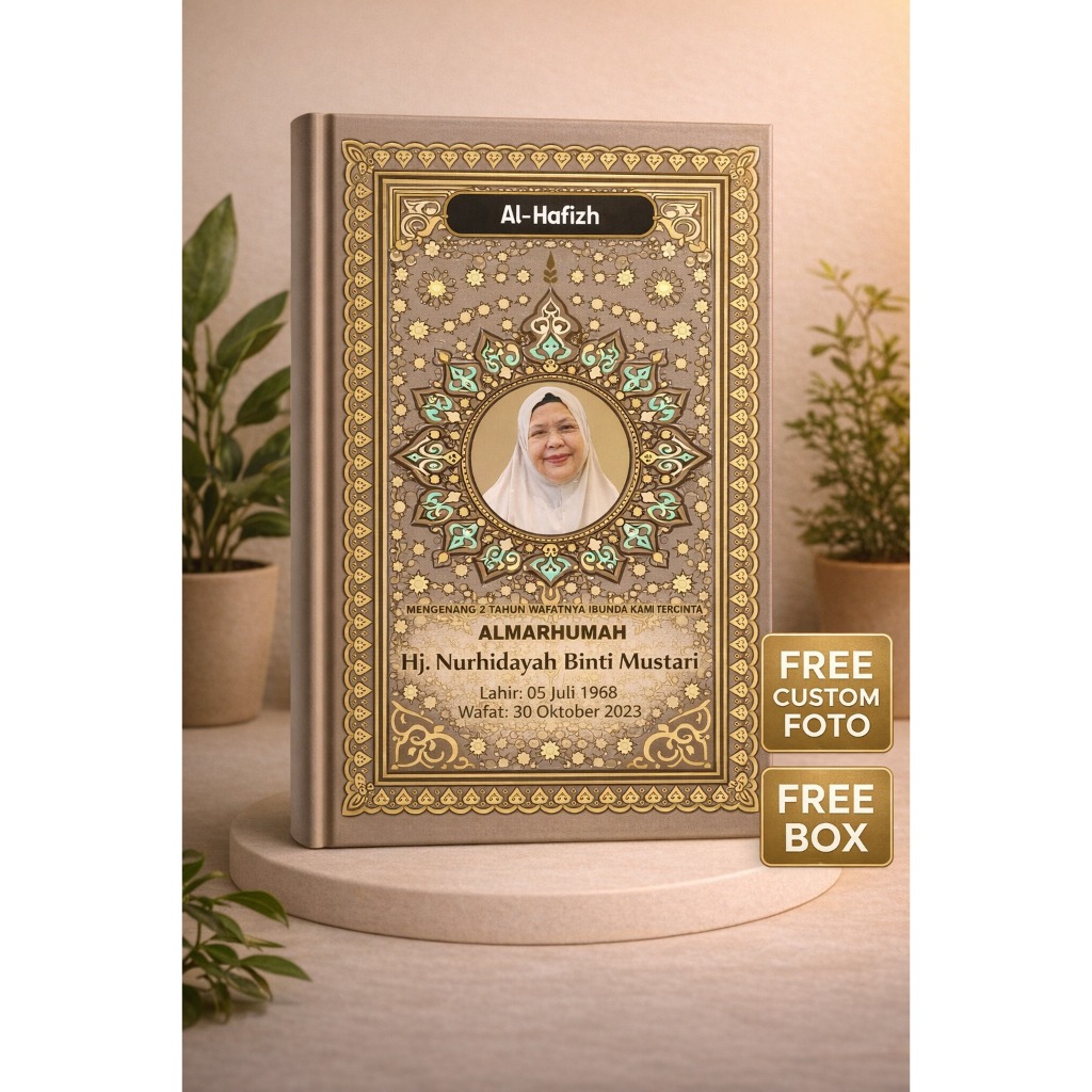 (Free Tulis Nama di Cover) Alquran  Wakaf A5 Motif Diamon Artic Custom Nama Dan Foto Terjemah Latin