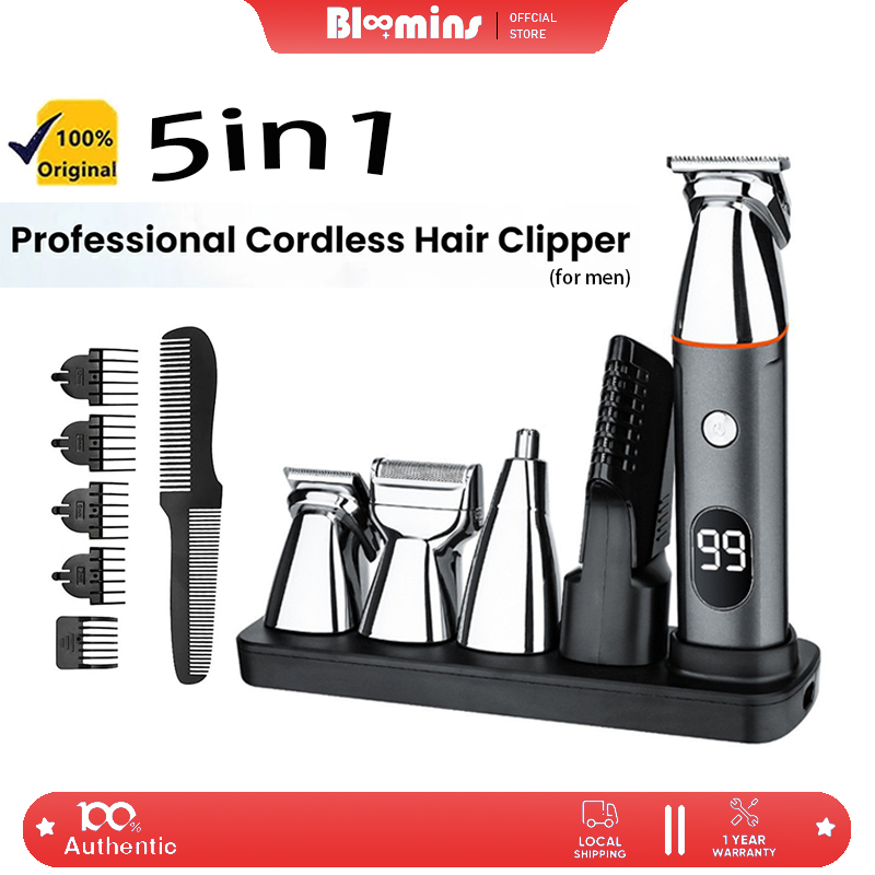 Alat Cukur Rambut Elektrik 5 in 1 SetMesin Cukur Pria Set Man Grooming Alat Cukur Rambut Kumis Jengg