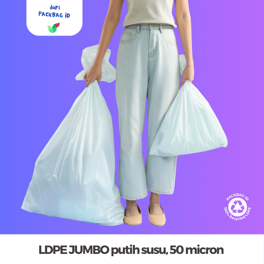 Plastik PE putih susu, plastik sampah besar, plastik kargo, plastik pupuk, plastik hotel, isi 500gr