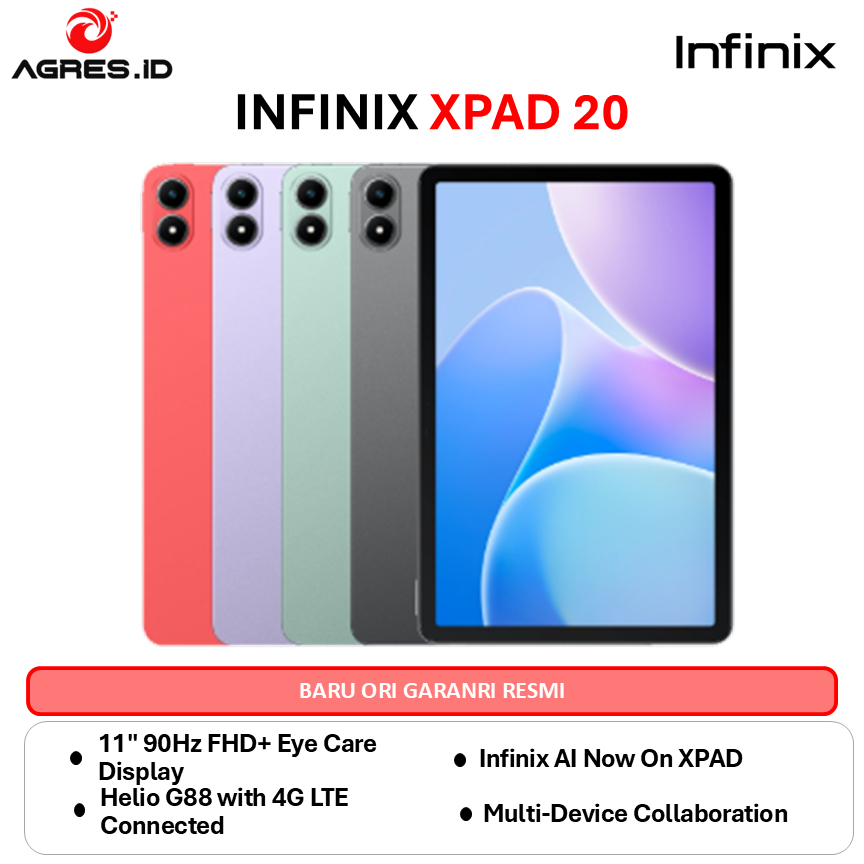 Infinix XPAD 20  RAM 8/56GB - Mediatek G88 - 11" 90Hz FHD+ - 7000 mAh - 4G LTE