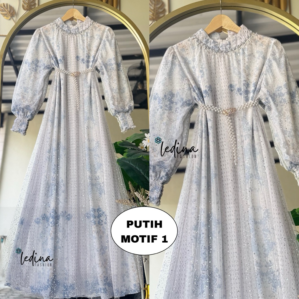 Tiara Dress by Ledina Fashion / Gamis Terbaru / Gamis Wanita / Gamis Ceurty / Gamis Kondangan