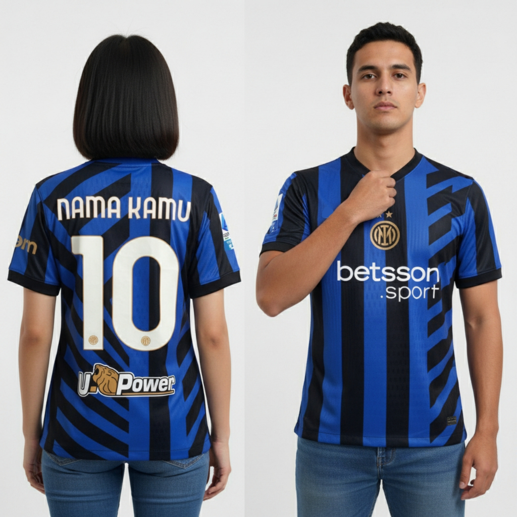 PLAYER ISSUE Jersey Intr Mln Home 2024 2025 Jersey Baju Sepak Bola Intrmln Warna Biru Hitam Pi Pasan