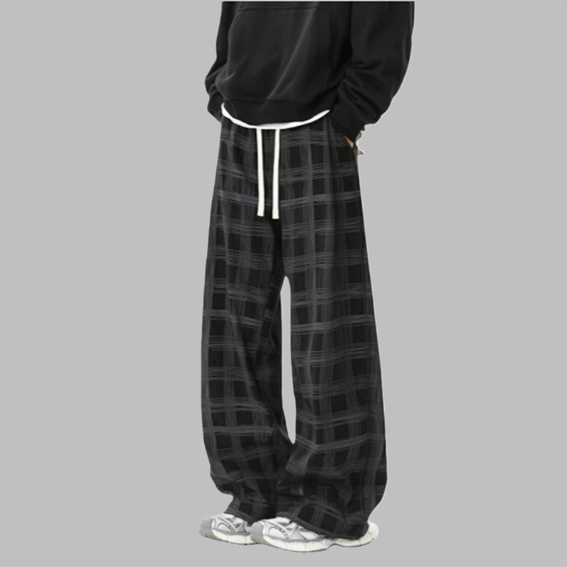 Celana Kolor Panjang Pria Baggy Pants Gaya Korea Stylish & Nyaman Celana Kotak-kotak Modern untuk Pr