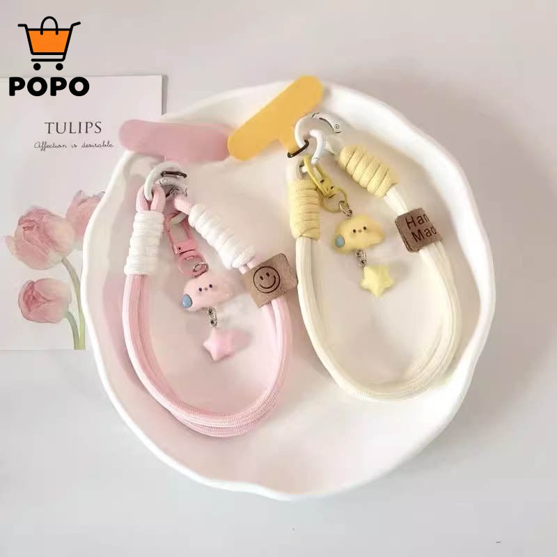 Tali Gantungan Hp Pendek Liontin Bintang Awan Lucu Casing Ponsel Universal / Phone Straps Gantungan 