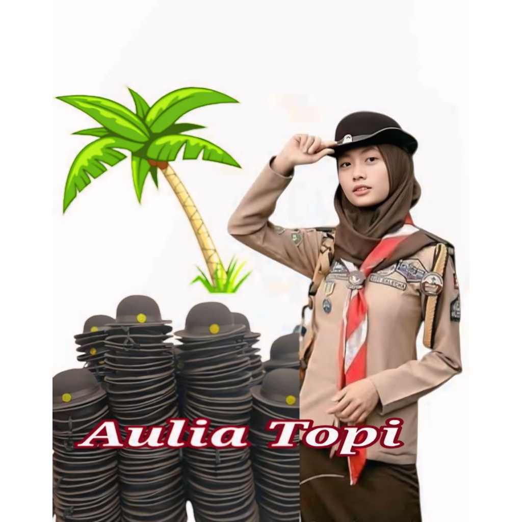 Topi Boni Pramuka Putri Rajut Laken Bludru  Penggalang Penegak Smp Sma Putri Topi Boni Laken Pramuka