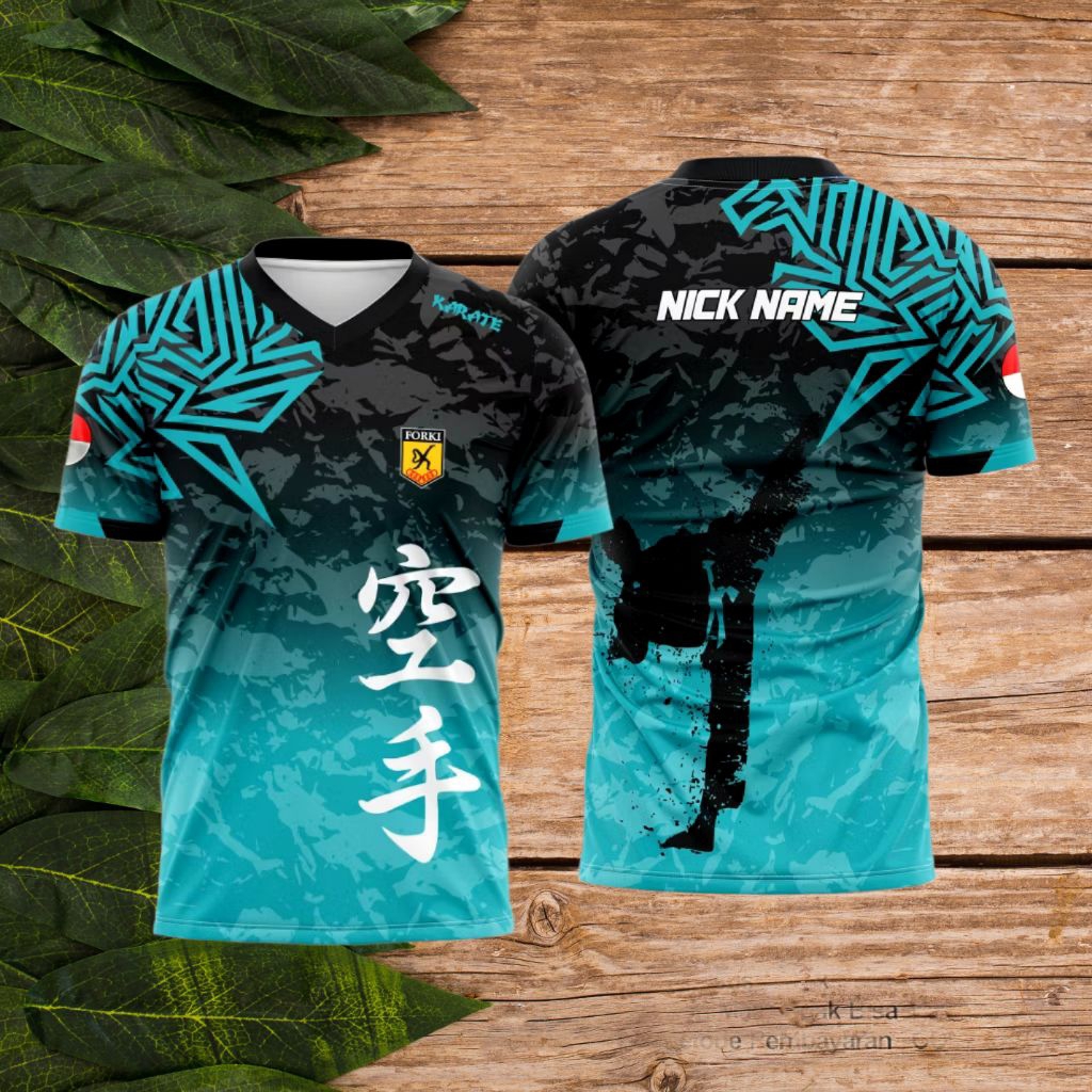 JERSEY KARATE, BAJU KARATE FREE LOGO NIKE NAME
