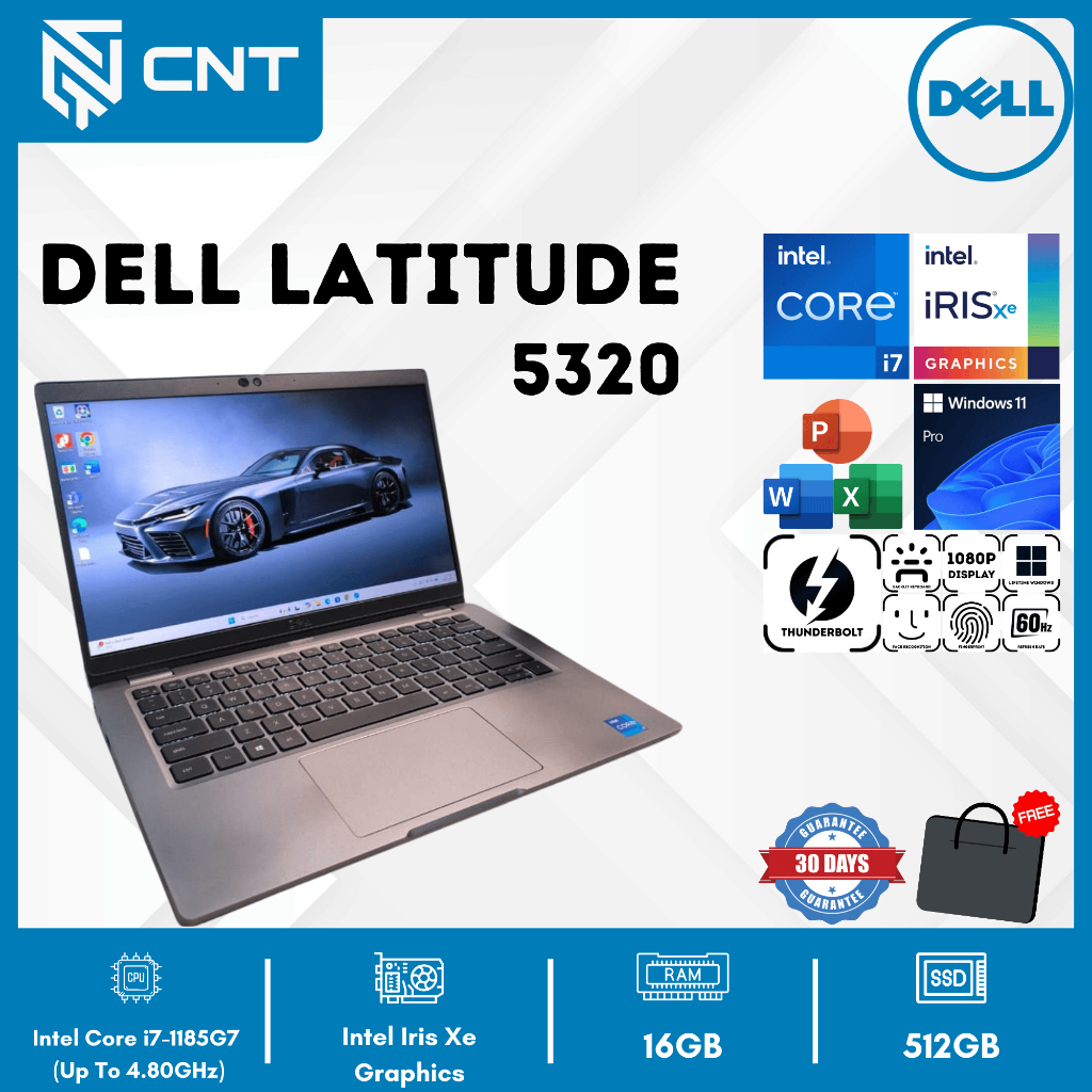 Dell Latitude 5320 Core i7-1185G7 (16/512GB) Ultrabook Slim dan RIngan