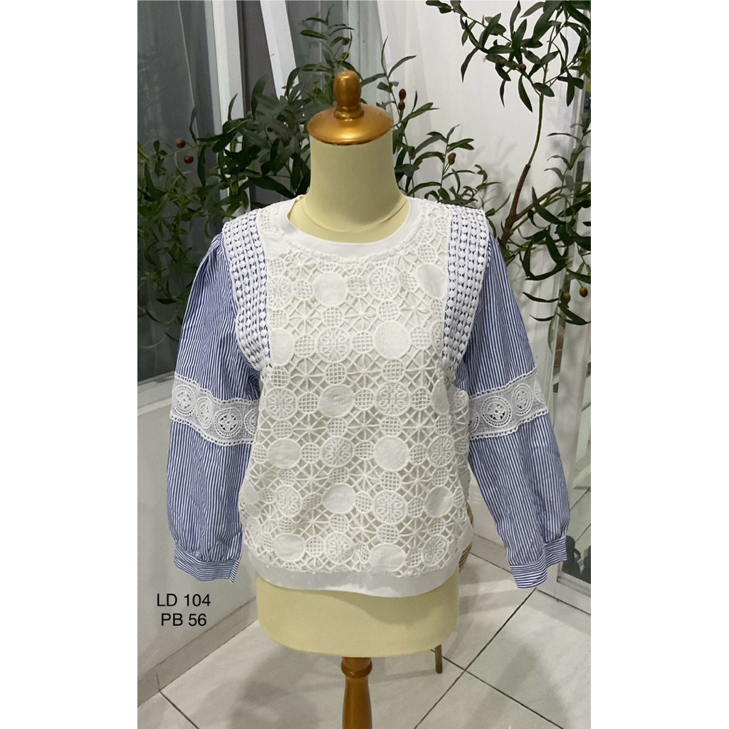 blouse kombinasi renda brukat