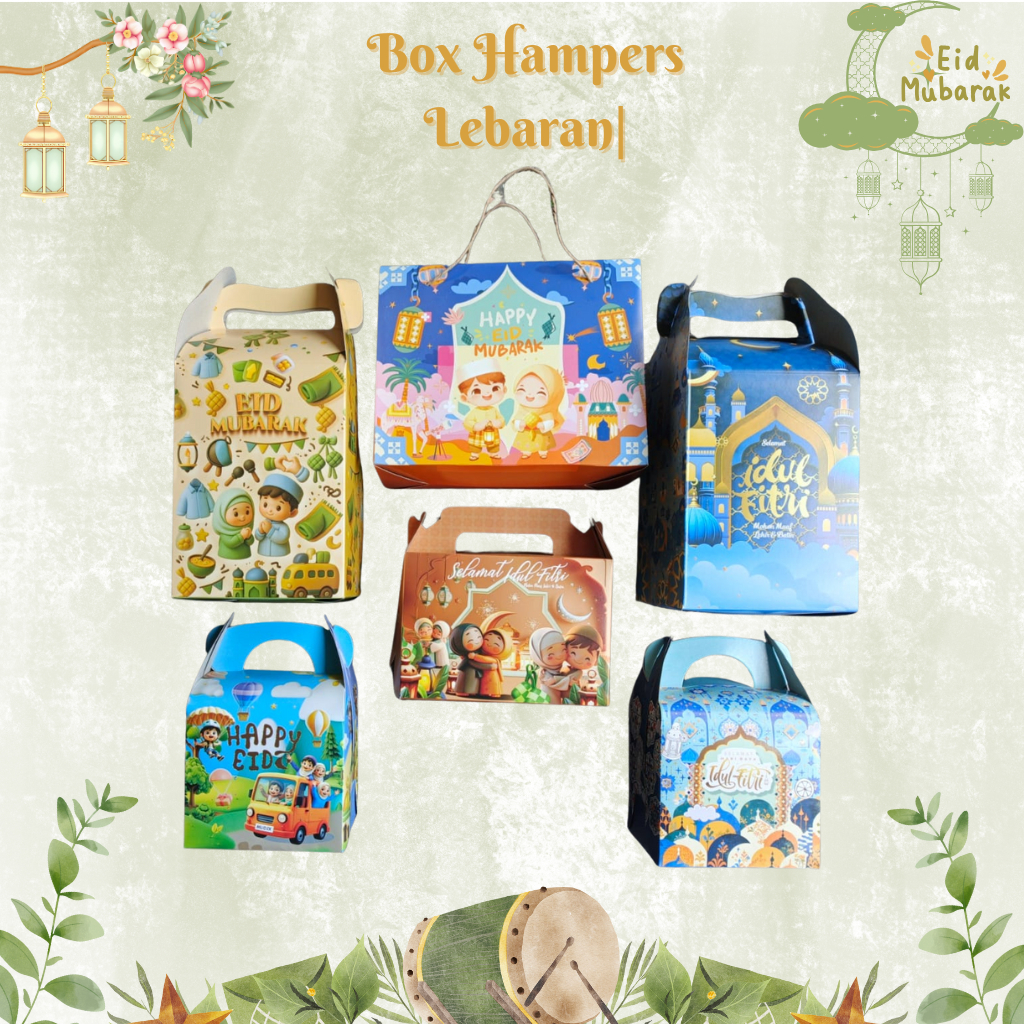 Box Hampers Idul Fitri 1pcs | Box Hampers Lebaran Kemasan Idul Fitri |  Gable Box Hampers Lebaran