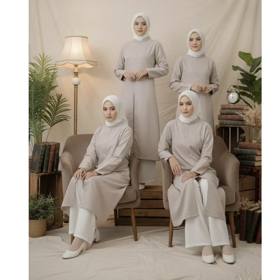 ART 11 | One Set ​Tunik dan Celana Katun Toyobo Polos Premium | Setelan Tunik Dan Celana | Tunik Leb