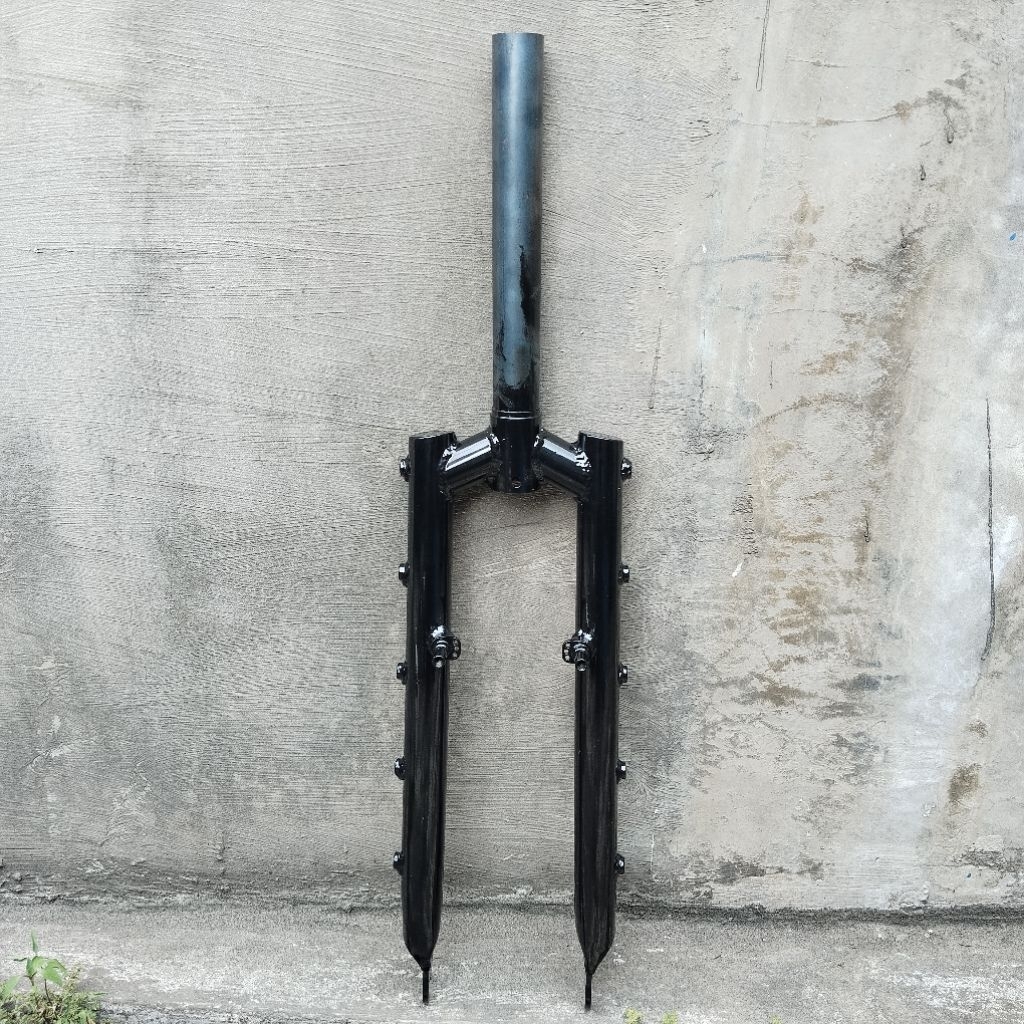 Fork sepeda 26 rigid v brake disc brake hitam besi